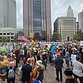 Huge crowds turn out in Ohio to protest Trump