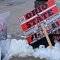 Strauss survivors protest outside Ohio State Trustees meeting