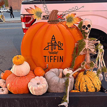 Skeletons, pumpkins and spiderwebs take over downtown Tiffin planters for Halloween