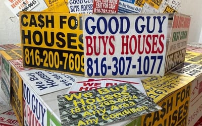 The signs offer quick cash for homes. But states want more oversight.