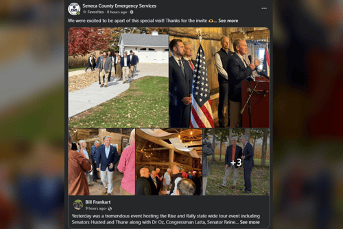 Seneca County EMS used government Facebook page to promote Frankart's Republican rally