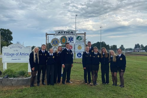 Seneca East FFA installs new sign at entrance to Attica