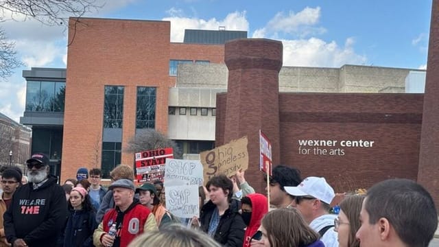 Hundreds of Ohio State University students call on university to remove Wexner name from buildings