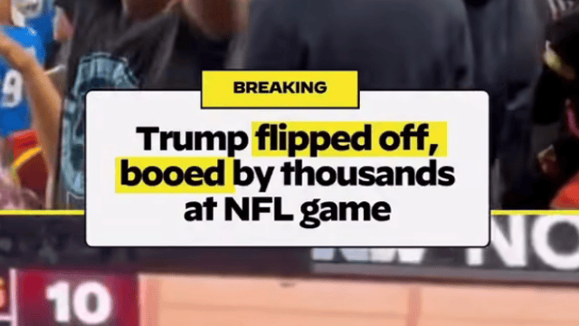 Trump flipped off, booed by thousands at NFL game
