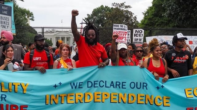 Protesters in D.C. rally for priorities to counter Trump’s 250th anniversary programming