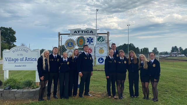 Seneca East FFA installs new sign at entrance to Attica