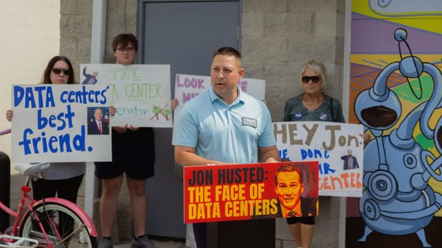 Wood County residents rally against Jon Husted as $800 million Meta data center rises near Bowling Green
