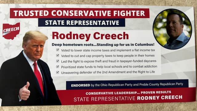 Accused of child sex abuse, Rodney Creech puts Trump on his first campaign mailer