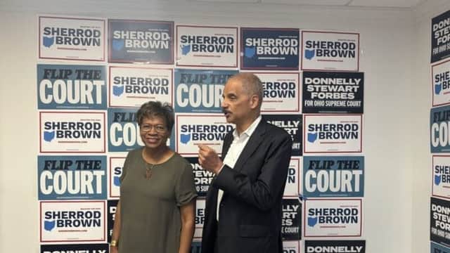 Former U.S. Attorney General attends canvassing event for Democratic Ohio Supreme Court candidates