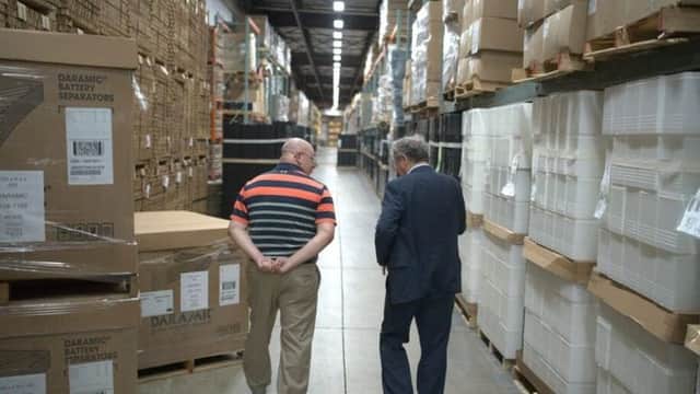 Sherrod Brown tours Crown Battery, meets with Fremont workers