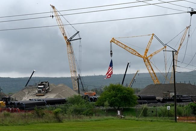 Construction continues for a data center being built at the former Homer City Generating Station in Center Township, Indiana County May 14, 2026. Previously, the largest coal-burning power plant in Pennsylvania, the plant is being transformed into a natural gas-powered data center campus. (Photo by John Beale for the Pennsylvania Capital-Star)