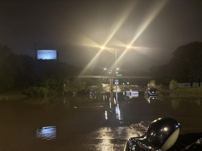 Photos of flooded streets in Milwaukee during the August 2025 storm. (Photo courtesy of Anne Tuchelski)