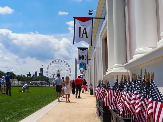 The Trump administration's Freedom 250 Great American State Fair opened on the National Mall on Thursday, June 25, 2026. (Photo by Ashley Murray/States Newsroom