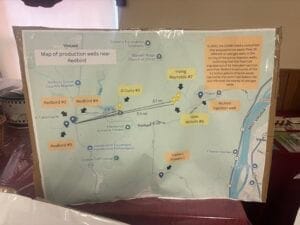 Marietta A map of production wells near Redbird. (Photo by Megan Henry, Ohio Capital Journal).