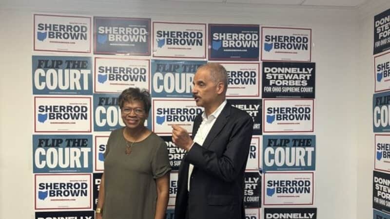 Former U.S. Attorney General attends canvassing event for Democratic Ohio Supreme Court candidates