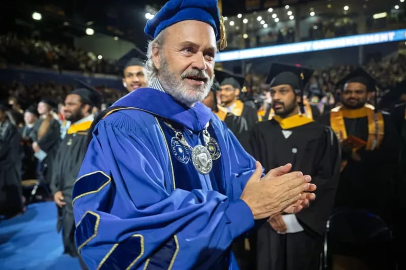 Kent State University President Todd Diacon at the university's fall 2025 commencement. Credit: Kent State University