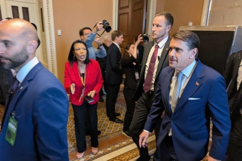 Todd Blanche walks by reporters at the U.S. Capitol on May 21, 2026. (Photo by Ashley Murray/States Newsroom)