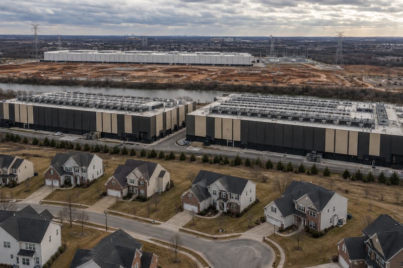 AI data centers next to a neighborhood. (File Photo)