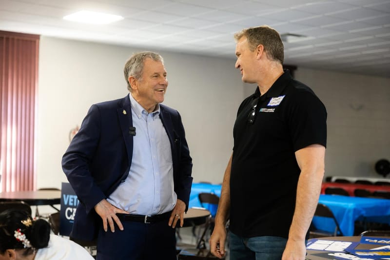Sherrod Brown (left), former U.S. Senator from Ohio running again in 2026. (Photo: Sherrod Brown/Facebook)