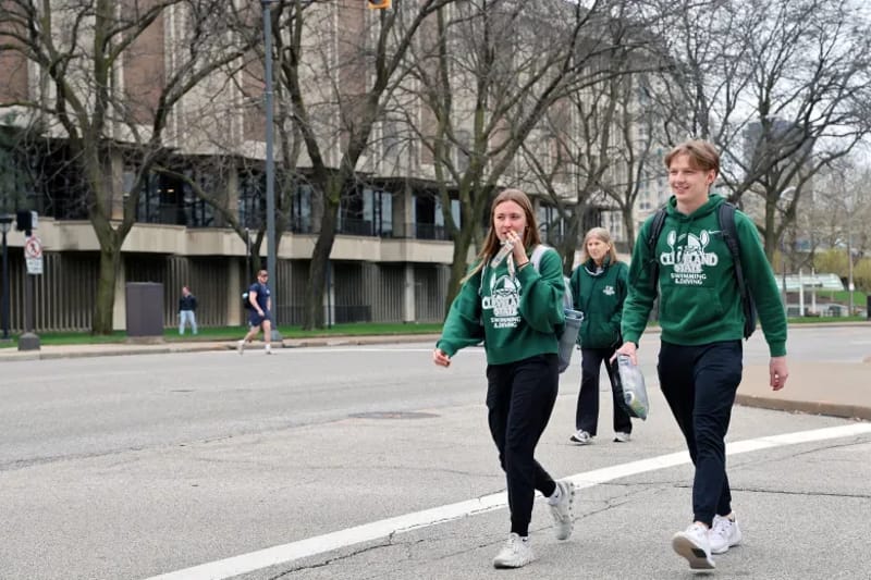 Students stroll the campus of Cleveland State University in this 2024 file photo. Credit: Jeff Haynes / Signal Cleveland