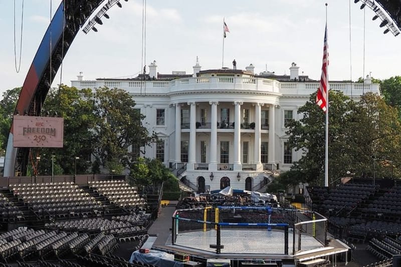 The Ultimate Fighting Championship ring on the White House South Lawn on Thursday, June 11, 2026. (Photo by Ashley Murray/States Newsroom.)