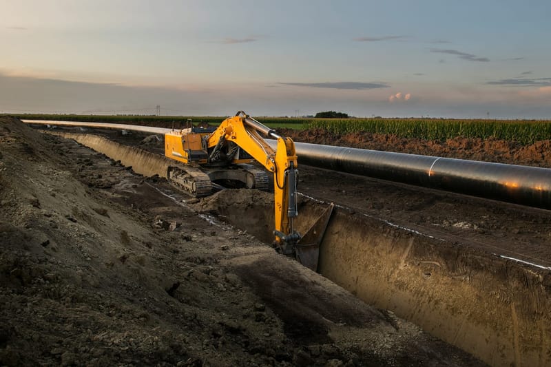 A natural gas pipeline under construction. (Photo: Getty Images)