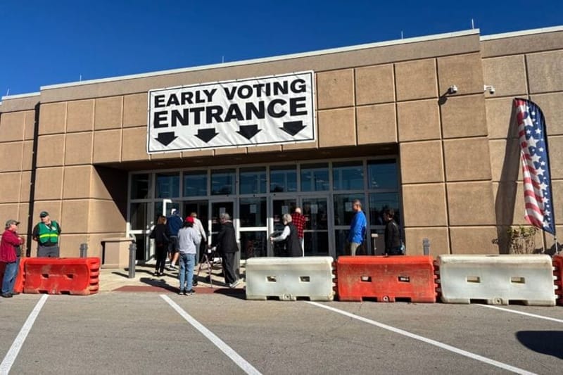 Early voting in Ohio at the Franklin County Board of Elections. (Photo by Megan Henry/Ohio Capital Journal)