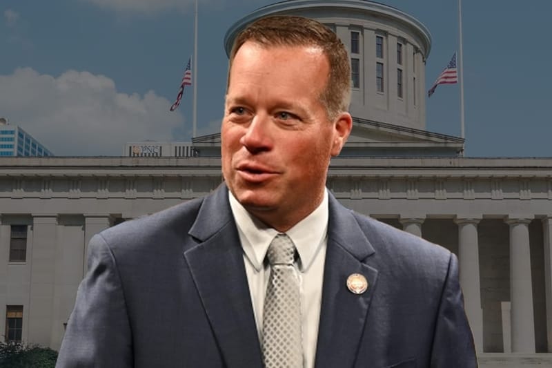 State Rep. Rodney Creech (R-West Alexandria). Photos from Ohio House website / Wikimedia Commons. Illustration by TiffinOhio.net.