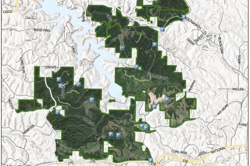 A map of Egypt Valley and Jockey Hollow wildlife areas. (Photo: Ohio Department of Natural Resources)