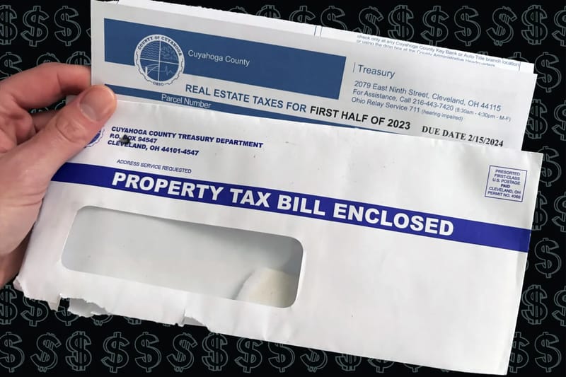 A copy of a Cuyahoga County property tax bill. Credit: Jeff Haynes / Signal Cleveland