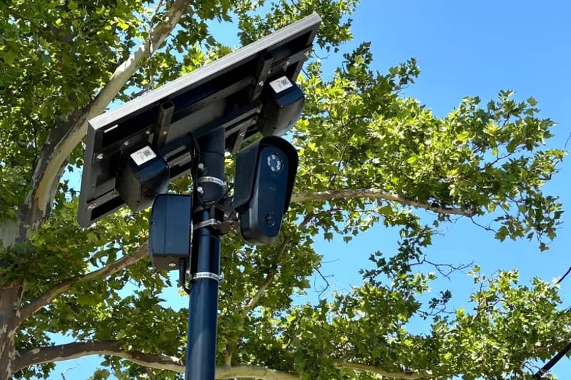 A Flock license plate reader in Cleveland. Credit: Frank W. Lewis / Signal Cleveland