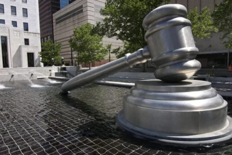 “Gavel,” a sculpture by Andrew F. Scott, outside the Supreme Court of Ohio. Credit: Sam Howzit / Creative Commons.