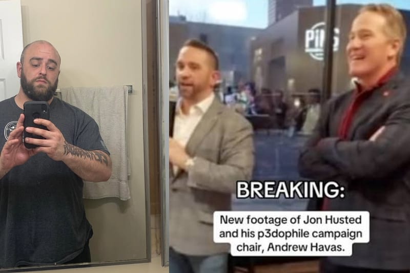 Patrick Havas, left, who was arrested after authorities said he pushed toward Dr. Amy Acton while armed at the Canfield Fair, is the brother of Andrew Havas, center, a former Franklin County campaign chair for U.S. Sen. Jon Husted, right. (Photos: Facebook)