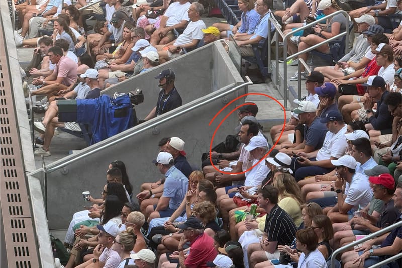 Two months after the Republican nominee for governor boarded a private jet bound for Paris on the Fourth of July, Ramaswamy was photographed Friday at the U.S. Open in New York City as Labor Day weekend began. (Photo: X)