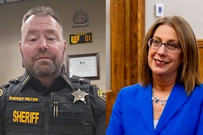 Sandusky County Sheriff Chris Hilton (left) and Prosecutor Beth Tischler, now running for Common Pleas Court Judge. (Photos via Facebook)