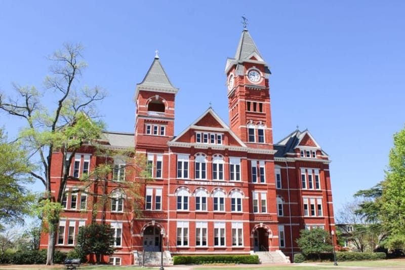 William J. Samford Hall at Auburn University in in Auburn, Alabama. The Auburn University Board of Trustees earlier this month voted to dissolve the university's faculty senate. New laws in Alabama and other states give greater power to politically appointed state university boards and administrators while weakening tenure protections and faculty sway over curriculum and university leadership. (Photo by Anna Barrett/Alabama Reflector)