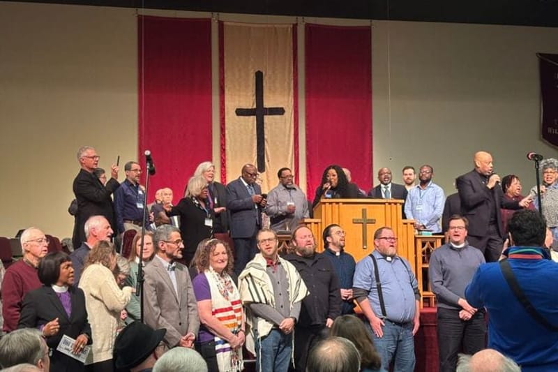 Hundreds of people gathered at St. John Missionary Baptist Church in Springfield to call for an extension of Temporary Protected Status for Haitians on Feb 2, 2026. (Photo by Megan Henry, Ohio Capital Journal).