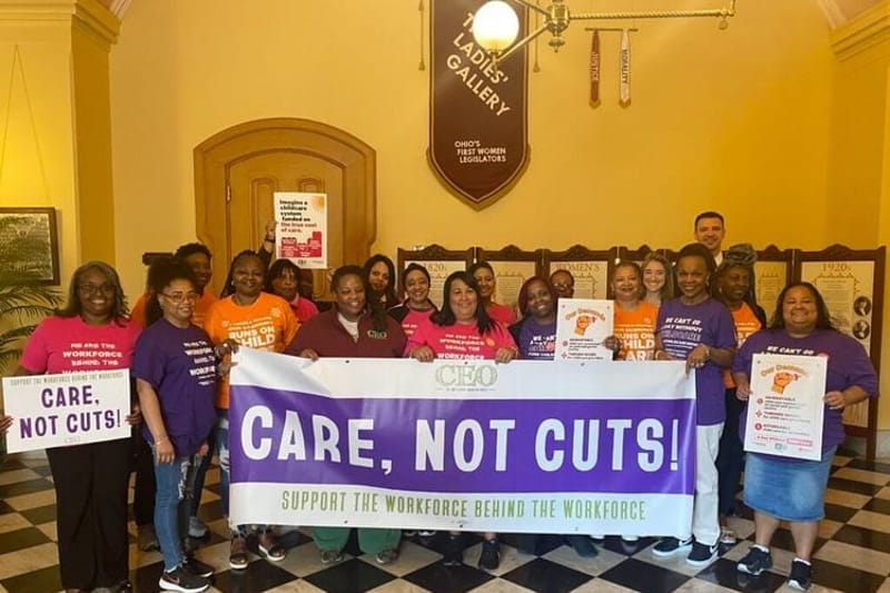 The CEO Project, a statewide grassroots organization, called for more childcare funding on National Day Without Child Care. (Photo provided by the CEO Project).