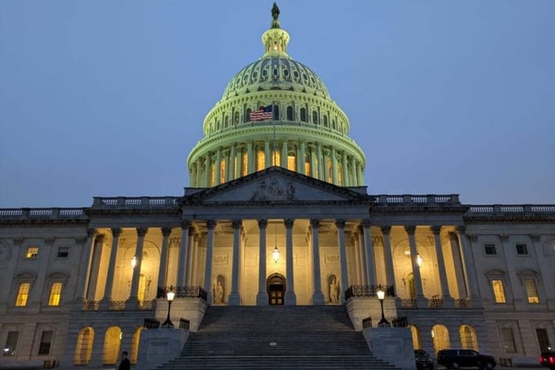 The U.S. Capitol on the evening of Sept. 30, 2025. (Photo by Ashley Murray/States Newsroom)