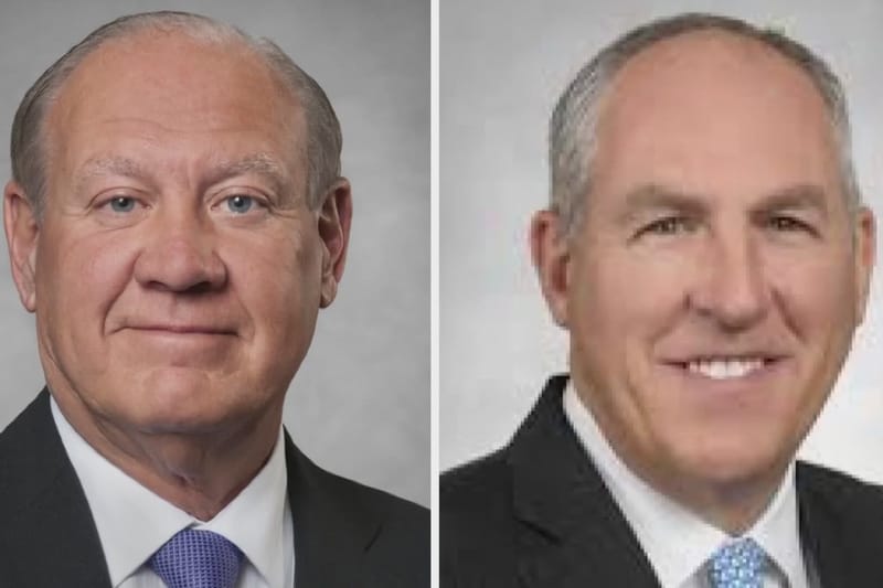 Former FirstEnergy CEO Chuck Jones and ex-Senior VP Michael Dowling. (Photos via FirstEnergy)