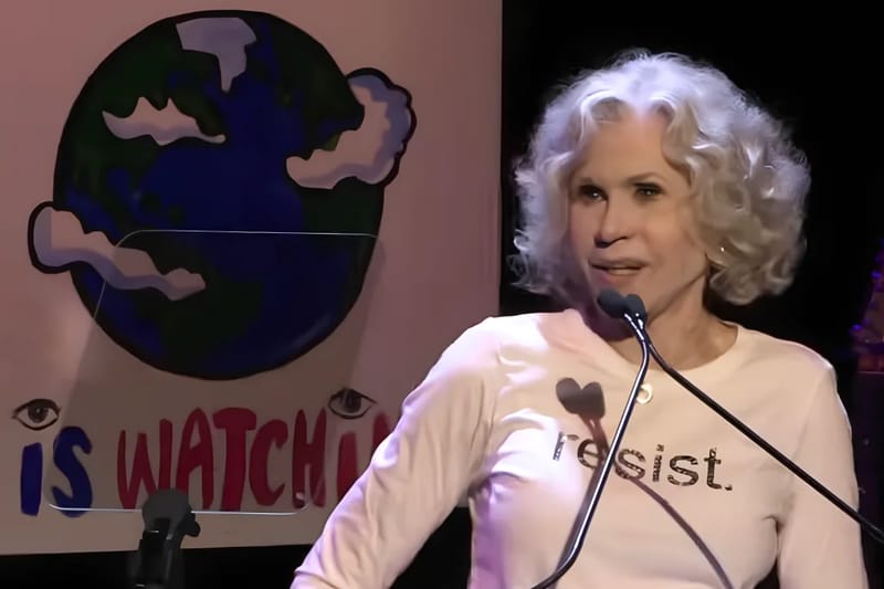 Jane Fonda speaks at the “Rise Up, Sing Out” event in New York on June 14. (Photo: @indivisibleteam/YouTube)